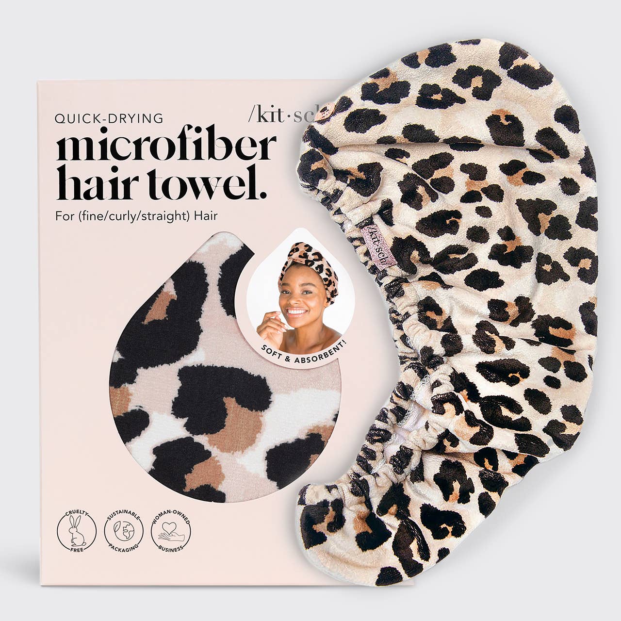 KITSCH - Quick Dry Hair Towel - Leopard