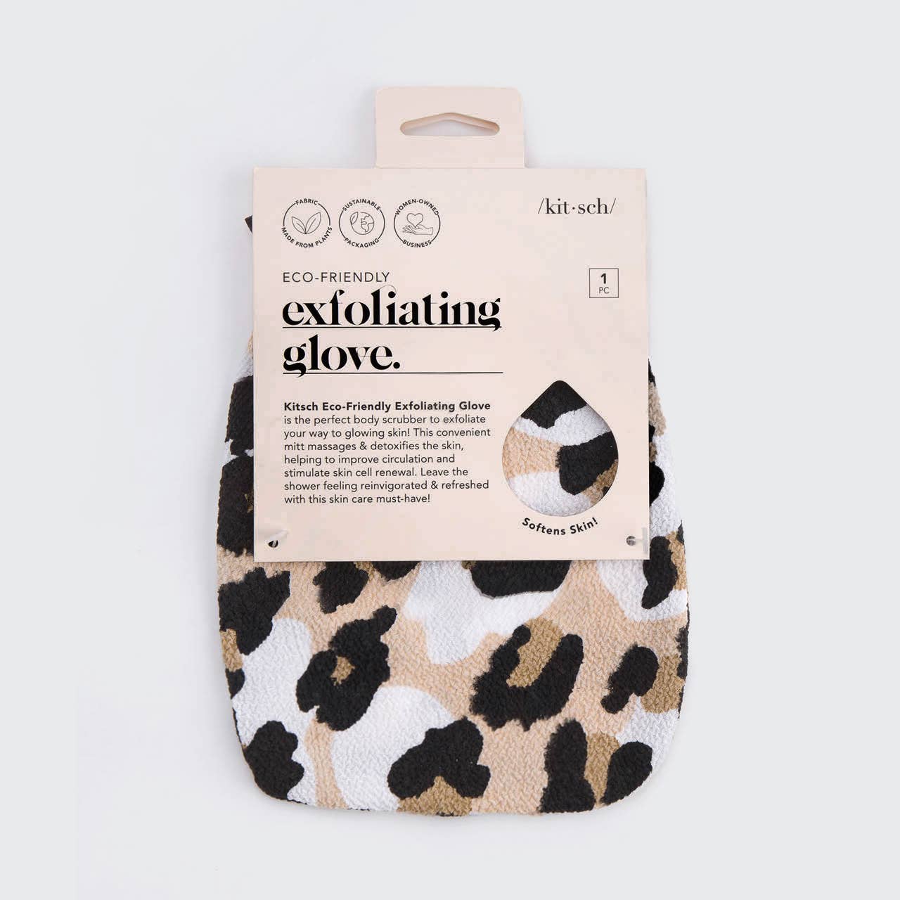 KITSCH - Eco-Friendly Exfoliating Glove - Leopard