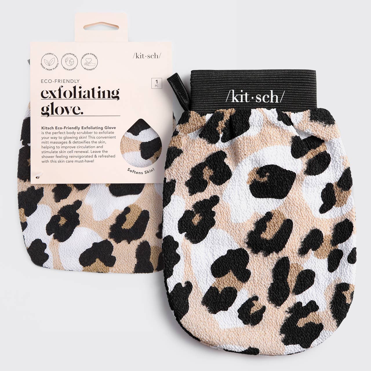 KITSCH - Eco-Friendly Exfoliating Glove - Leopard